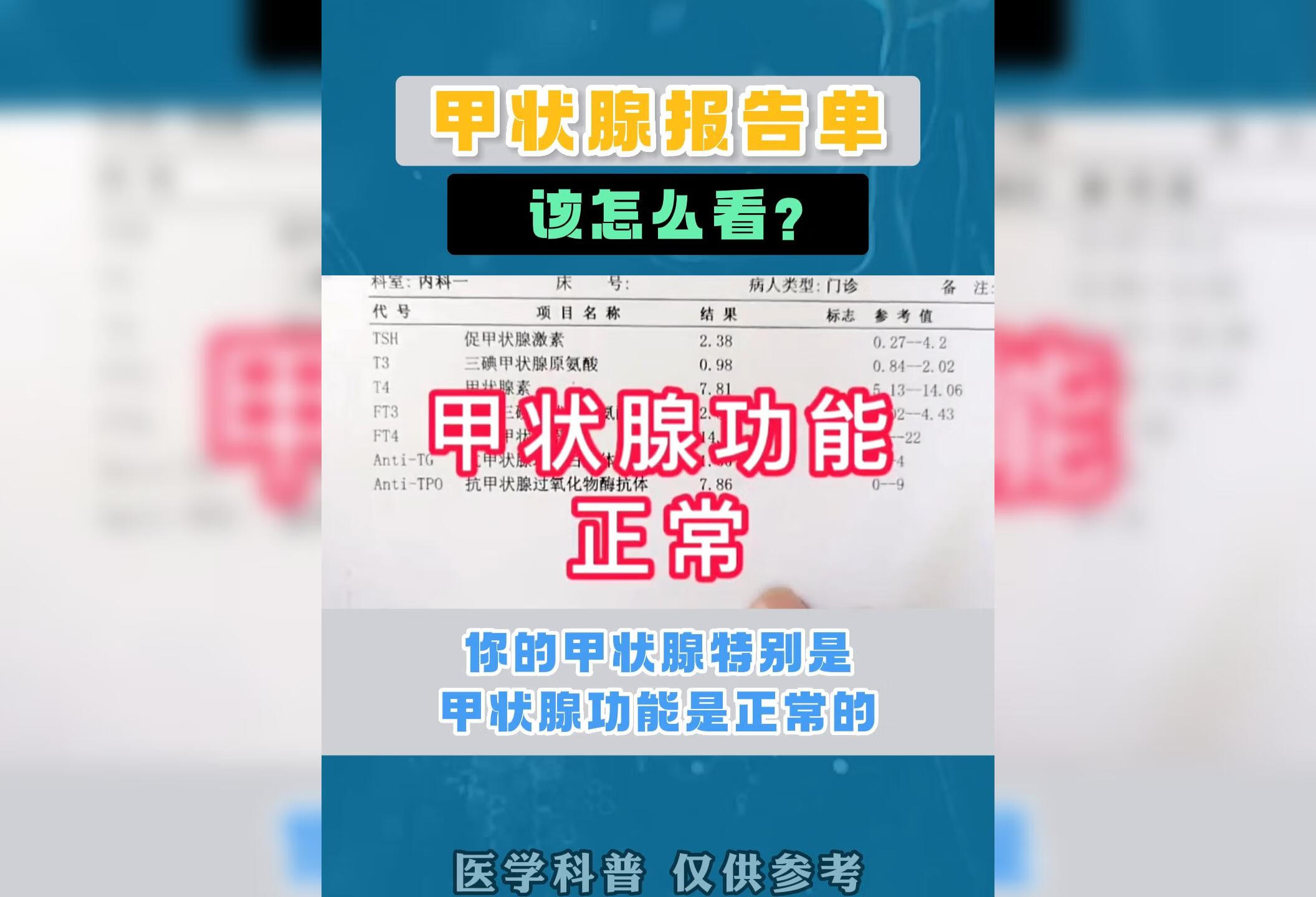 甲状腺报告单该怎么看？